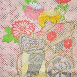 F21aDSC_0479 (1) Pink Kimono 100% Silk Wedding Furisode Embroidered Royal Cargo/Shibori 2lb