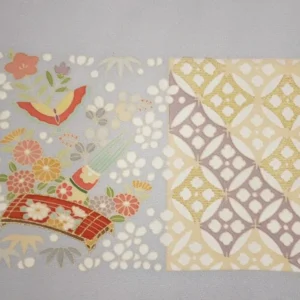 F44aDSC_0780 100% Silk Kimono Wedding TSUKESAGE Biwa Guitar Music Flower Geometric