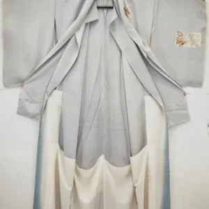 F44aDSC_0783 100% Silk Kimono Wedding TSUKESAGE Biwa Guitar Music Flower Geometric