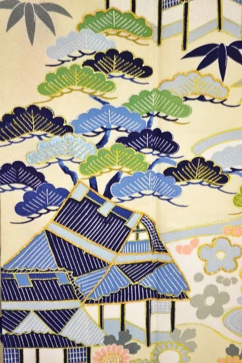 G28aDSC_0627 High Quality QUALITY Silk Kimono Wedding Homongi Classic Tea Room Landscape