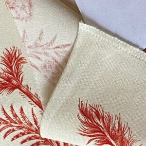 IMG_0722 By Yd Scalamandre Grey Watkins Languedoc Autumn Red Cream White Botanic Fern and Thistle Southern France Toile Circa 1790 MSRP USD 364/y