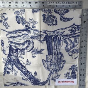 Brunschwig & Fils  Marcel Print Navy Cotton Blue and White MSRP USD242/y