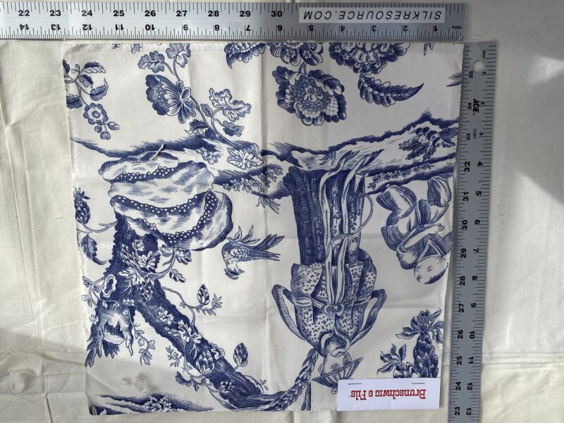 Brunschwig & Fils  Marcel Print Navy Cotton Blue and White MSRP USD242/y