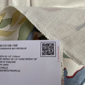 IMG_0754 Brunschwig & Fils  Horseshoe Bay Red Blue on White linen Print MSRP USD380/y