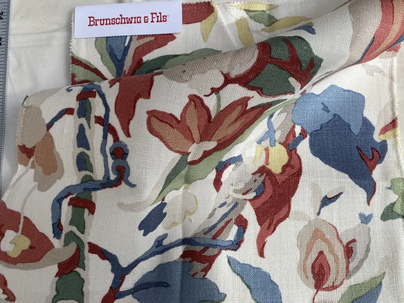 IMG_0755 Brunschwig & Fils  Horseshoe Bay Red Blue on White linen Print MSRP USD380/y