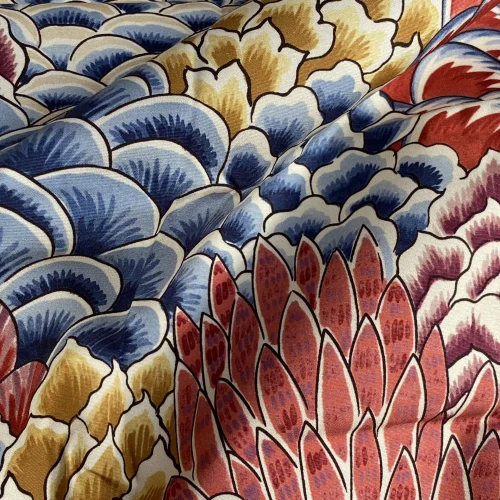 IMG_0772 Brunschwig & Fils   Katibi Print Multi Red Blue Yellow Cotton MSRP USD292/y