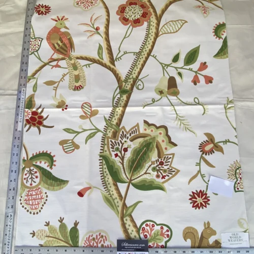 IMG_0927 3 Berkbox70 Scalamandre Old World Weavers Kirkwood White Print Cotton Botanical Foliage Square 33x26 inches