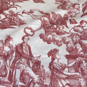 IMG_0934 5 Berkbox70 Scalamandre  The Altar of Liberty Print Red & White Washington Independence War Square 34x30 inches