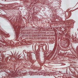 IMG_0935 5 Berkbox70 Scalamandre  The Altar of Liberty Print Red & White Washington Independence War Square 34x30 inches