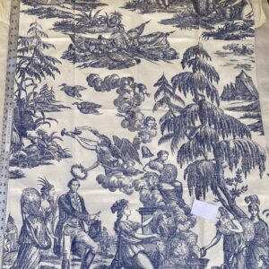 IMG_0936 6 Berkbox70 Scalamandre The Altar of Liberty Washington Independence War Print Blue & White Square 1.1yard x 30 inches