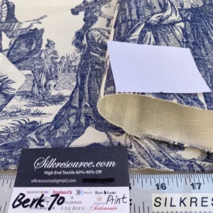 IMG_0937 6 Berkbox70 Scalamandre The Altar of Liberty Washington Independence War Print Blue & White Square 1.1yard x 30 inches