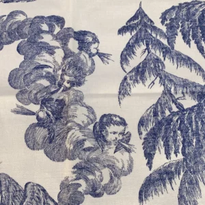 IMG_0939 6 Berkbox70 Scalamandre The Altar of Liberty Washington Independence War Print Blue & White Square 1.1yard x 30 inches