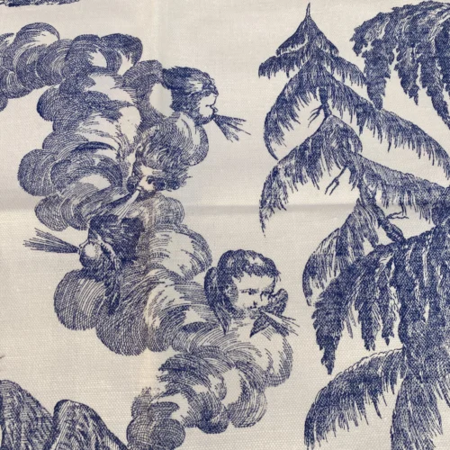 IMG_0939 6 Berkbox70 Scalamandre The Altar of Liberty Washington Independence War Print Blue & White Square 1.1yard x 30 inches