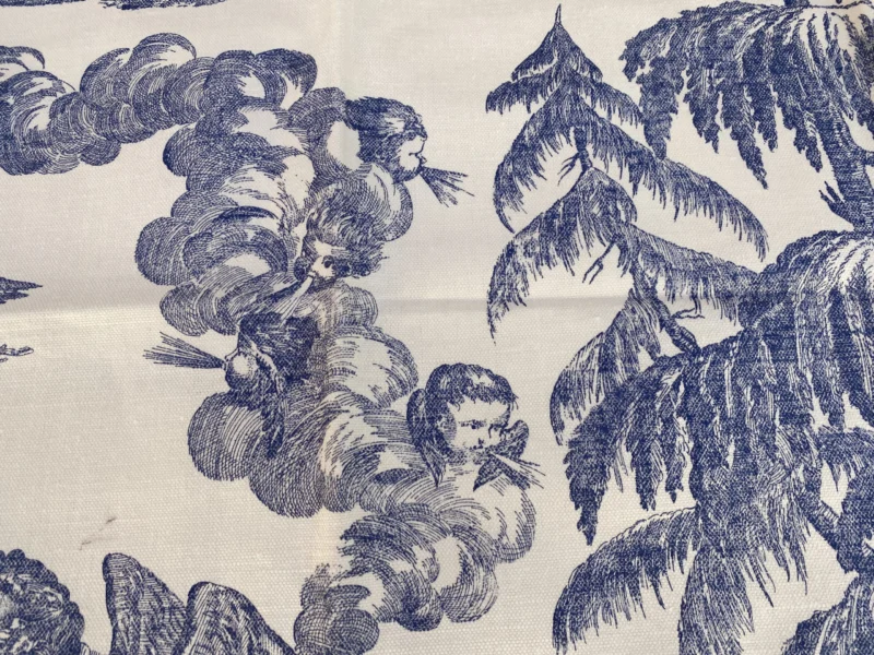 IMG_0939 6 Berkbox70 Scalamandre The Altar of Liberty Washington Independence War Print Blue & White Square 1.1yard x 30 inches