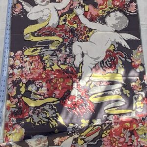 IMG_0960 13 Berkbox70 Scalamandre Cherubim with Arrow Design Biblical Abstract Pattern on Brown Hearst Castle 2yards 8" x 26.6 wide