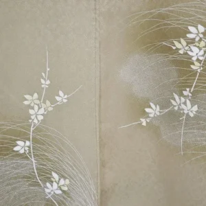 M21a3 High Quality Silk Wedding Tsukesage Lovely Cherry Blossom Taupe