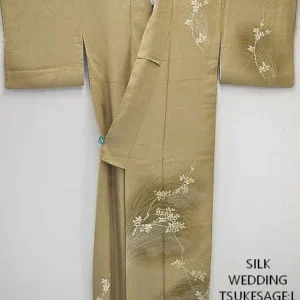 M21a5 High Quality Silk Wedding Tsukesage Lovely Cherry Blossom Taupe