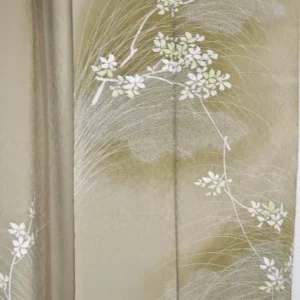 M21a6 High Quality Silk Wedding Tsukesage Lovely Cherry Blossom Taupe