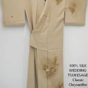M41a4 High Quality Silk Wedding Tsukesage Classic Chrysanthemum Tan