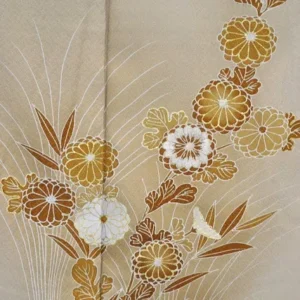 M41a5 High Quality Silk Wedding Tsukesage Classic Chrysanthemum Tan