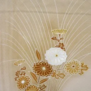 M41aDSC_0399 (1) High Quality Silk Wedding Tsukesage Classic Chrysanthemum Tan