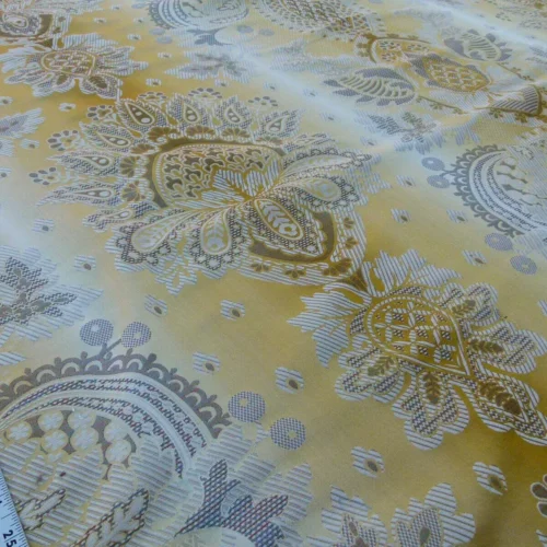 P1030690 Scalamandre Teodora Ochre Gold Old World Weavers Silk Damask Renaissance ArtichokeTraditional Damask MSRP USD 338/Y