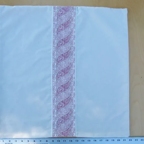 P1130444 Scalamandre Pillow Case MET Paisley Embroidery  Square Silk Velvet White Pink Plain Solid 22x22 inches MSRP USD 678/y