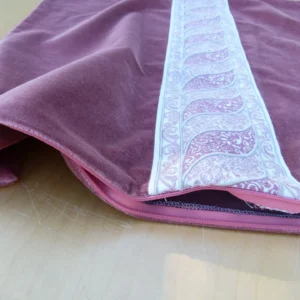 P1130455 Scalamandre Pillow Case MET Paisley Embroidery  Square Silk Velvet Pink Plain Solid 22x22 inches MSRP USD 678+/y