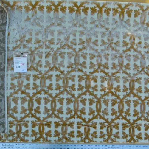 P1130486 Scalamandre Length 2.5Y Falk Manor House Beige Velvet Silk Velvet Botanical Foliage MSRP USD 498/y