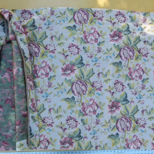 P1130502 Scalamandre Length 2.4Y Seicento Peony Pomegranate Silk Floral Red Green Yellow MSRP USD 1406/y