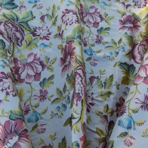 Scalamandre Length 2.4Y Seicento Peony Pomegranate Silk Floral Red Green Yellow MSRP USD 1406/y