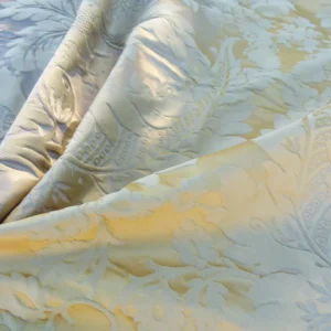 P1130700 Scalamandre Length 1.2y Lelievre Carrousel Aurore Tan Gray Damask MSRP USD 892/y