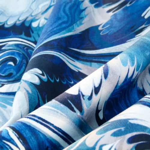 P1130751 Scalamandre Length Jean Paul Gaultier 2.4Y Vogue Azur Print Blue White Abstract  MSRP USD 400+/y