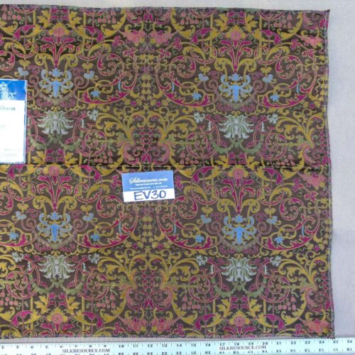 P1130754 1 EV30 24"x25" Scalamandre Tassinari & Châtel CERNUSCHI  Brun Brown Gold SIlk Lampas Patrimoine Collection MSRP USD2128/y