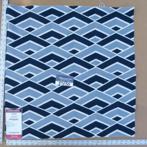 P1130761 4 EV30 26"x26" Scalamandre Alhambra Grazia Sea Black Gray Geometric Embroidery MSRP USD300+/y