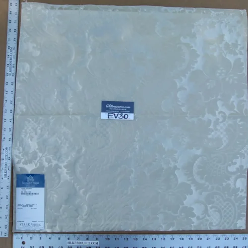 P1130842 36 EV30 Scalamandre Tassinari and Chatel Louis-Philippe Ivoire White Cream Square Silk Linen 25x25 inches MSRP USD1700+/y