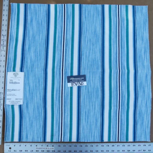 P1130851 39 EV30 Scalamandre Grey Watkins Bandos Marine Blue Stripe Cotton  Square 26x27 inches MSRP USD182/y