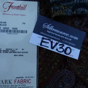 59 EV30 Scalamandre Fonthill Punjab Black Paisley Square 32 x 26 inches MSRP USD876/y