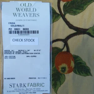 P1140133 10 EV32 Square 24 x 27 inches Scalamandre Old World Weavers Frida Gold/Multi Woven Foliage Yellow MSRP 546/y