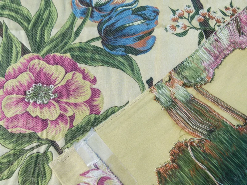 P1140134 10 EV32 Square 24 x 27 inches Scalamandre Old World Weavers Frida Gold/Multi Woven Foliage Yellow MSRP 546/y