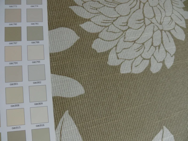 P1300665 6.4YD Duralee Heyward Cotton Tropical Plants Soothing Beige Brown White