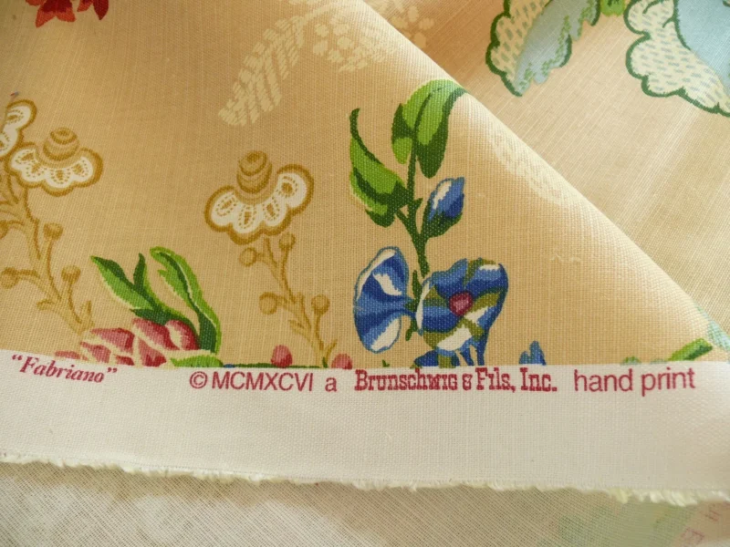 P1320698 By Yard Brunschwig & Fils Fabriano Pine Cone Print Light Butter Yellow Linen Print