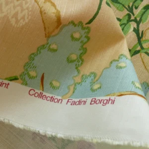 P1320699 By Yard Brunschwig & Fils Fabriano Pine Cone Print Light Butter Yellow Linen Print