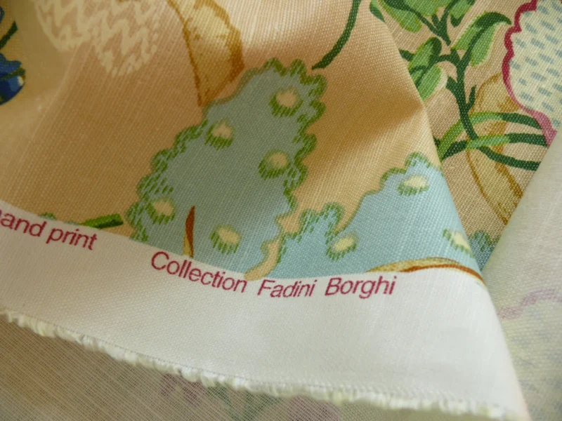 P1320699 By Yard Brunschwig & Fils Fabriano Pine Cone Print Light Butter Yellow Linen Print