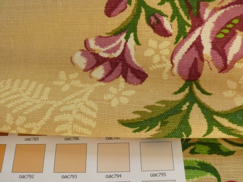 P1320701 By Yard Brunschwig & Fils Fabriano Pine Cone Print Light Butter Yellow Linen Print