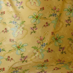 P1320705 By Yard Brunschwig & Fils Fabriano Pine Cone Print Light Butter Yellow Linen Print