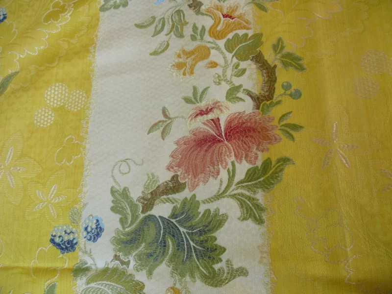 P1330004 Scalamandre Colony Villa Lante Stripe Multi on Rose Renaissance Classic MSRP USD 578/y