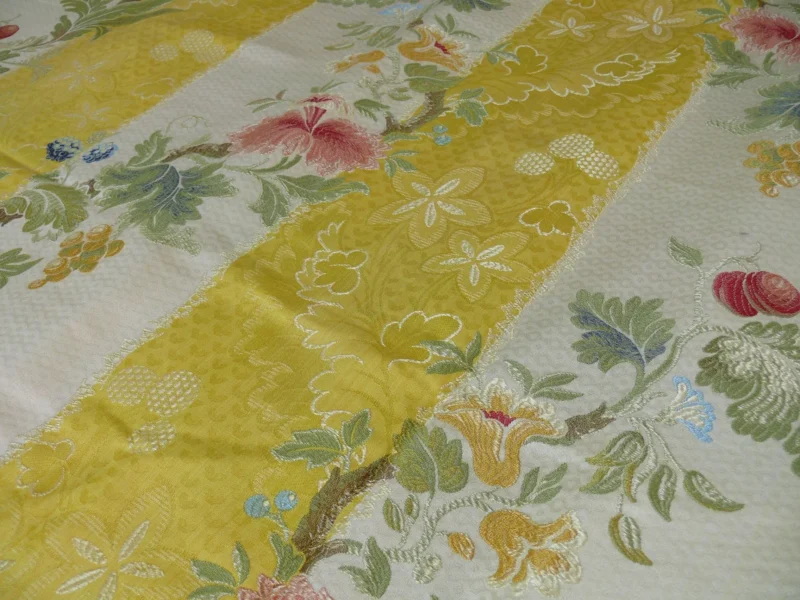 P1330006 Scalamandre Colony Villa Lante Stripe Multi on Rose Renaissance Classic MSRP USD 578/y