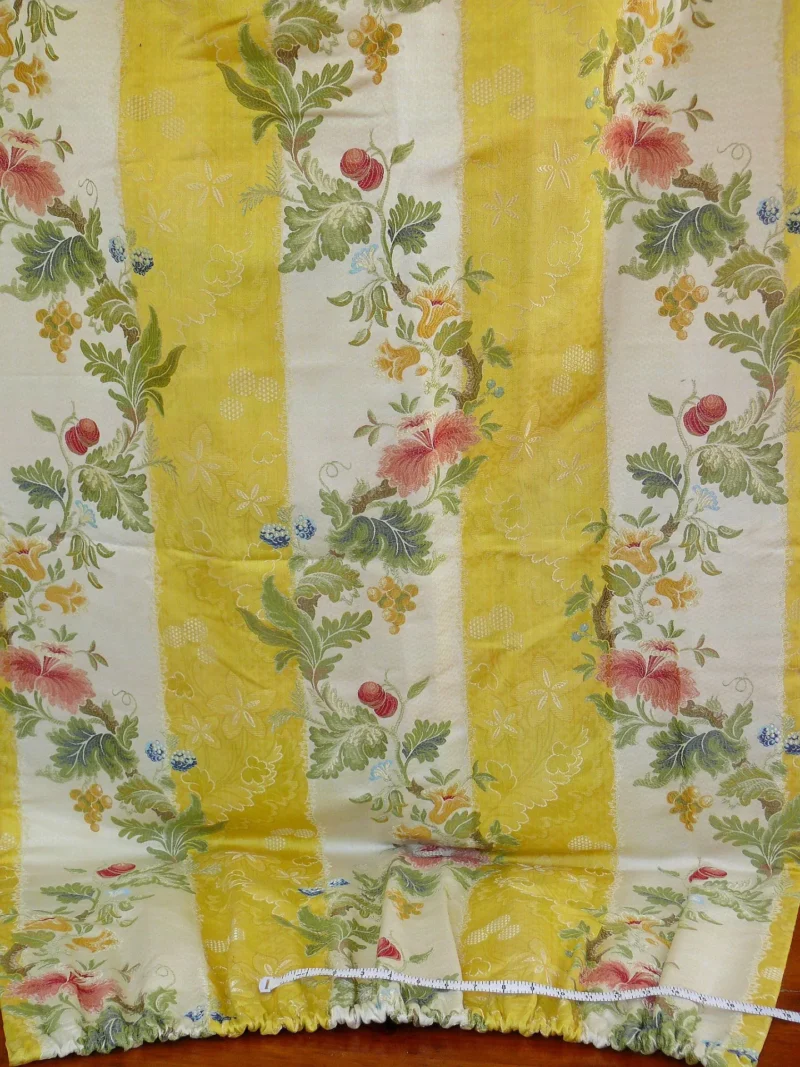 P1330013 Scalamandre Colony Villa Lante Stripe Multi on Rose Renaissance Classic MSRP USD 578/y