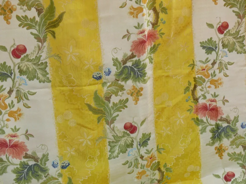 P1330014 Scalamandre Colony Villa Lante Stripe Multi on Rose Renaissance Classic MSRP USD 578/y